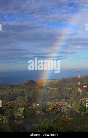 Rainbow over Monteverde, Costa Rica, Central America. Stock Photo