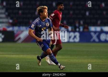 Doha, Qatar. 25th Apr, 2024. Kuryu Matsuki (JPN) Football/Soccer : AFC U23 Asian Cup Qatar 2024 Quarter-final match between Qatar - Japan at Jassim Bin Hamad Stadium in Doha, Qatar . Credit: Kenichi Arai/AFLO/Alamy Live News Stock Photo