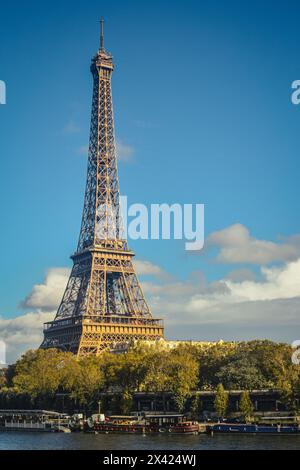 Paris, France - January 2024: Beautiful photo of the Eifflel Tower Stock Photo