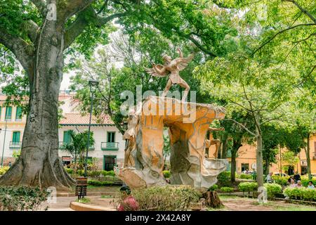 San Gil, Santander, Colombia, April 26, 2024, monument to Cacique Guanenta in San Gil Park Stock Photo