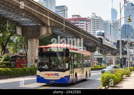 RapidKL, a kuala lumpur public bus transport service at Petaling Street ...