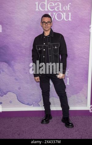 New York, United States. 29th Apr, 2024. NEW YORK, NEW YORK - APRIL 29: Christian Siriano attends the Prime Video's 'The Idea Of You' New York premiere at Jazz at Lincoln Center on April 29, 2024 in New York City. Credit: Ron Adar/Alamy Live News Stock Photo
