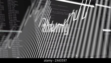 Image of financial data processing over screen Stock Photo