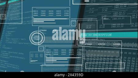 Image of financial data processing over screens Stock Photo