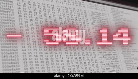 Image of financial data processing over screen Stock Photo