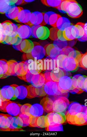 Pattern of out of focus Christmas lights. Stock Photo