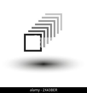 Square with projection. Multiple squares behind. Creates illusion of infinity. Vector illustration. EPS 10. Stock Vector