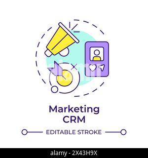 Marketing CRM multi color concept icon Stock Vector