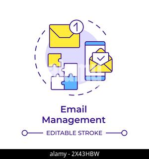 Email management multi color concept icon Stock Vector