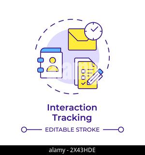 Interaction tracking multi color concept icon Stock Vector