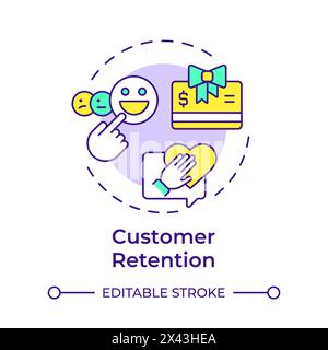 Customer retention multi color concept icon Stock Vector