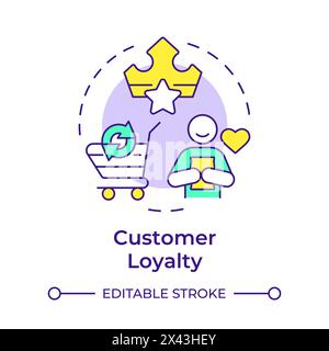 Customer loyalty multi color concept icon Stock Vector