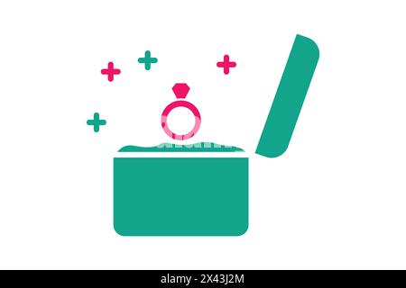 wedding ring icon. solid icon style. wedding element illustration Stock Vector