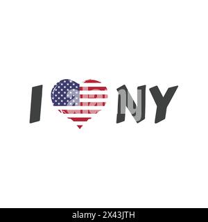 I love New York text lettering. Vector design for t shirt or souvenir. Stock Vector