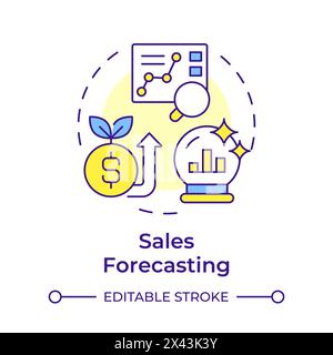 Sales forecasting multi color concept icon Stock Vector