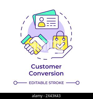 Customer conversion multi color concept icon Stock Vector