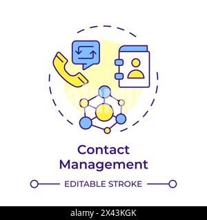 Contact management multi color concept icon Stock Vector