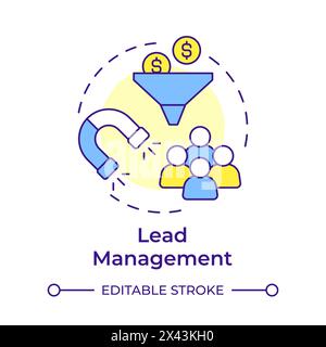 Lead management multi color concept icon Stock Vector