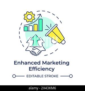 Enhanced marketing efficiency multi color concept icon Stock Vector