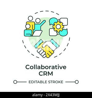 Collaborative CRM multi color concept icon Stock Vector