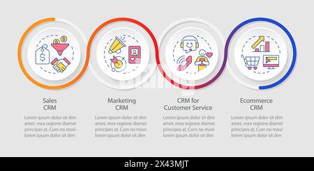 Customer management system types loop infographic template Stock Vector