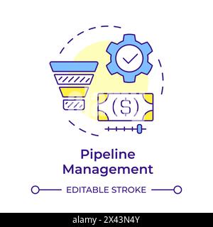 Pipeline management multi color concept icon Stock Vector