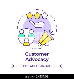 Customer advocacy multi color concept icon Stock Vector