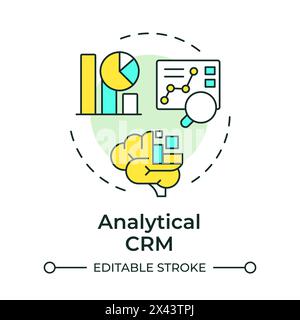 Analytical CRM multi color concept icon Stock Vector