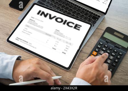 work Online Digital E Invoice Statement Payment Financial Account Stock Photo