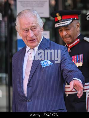 London, UK. 30th Apr, 2024. King Charles and Queen Camilla visit the UCH Macmillan Cancer Centre in London. This is the first public engagement in a step by the king to return to public duty following his cancer diagnosis. Credit: Imageplotter/Alamy Live News Stock Photo