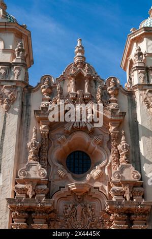 A detail of Casa del Prado in Balboa Park. Balboa Park, San Diego, California, USA. Stock Photo