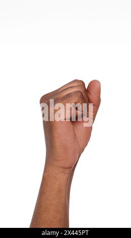 Male black fist isolated on white background Stock Photo