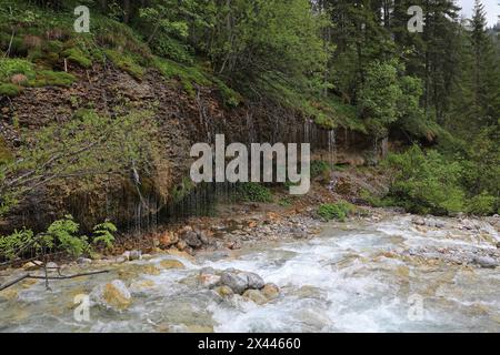 Triafn waterfall in Maria Alm am Steinernen Meer in Mitterpinzgau Stock Photo