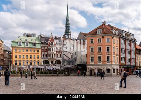 Buildings around Dome Square, Riga, Latvia Stock Photo