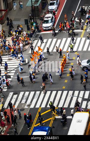 Sikh Day Parade on Madison Avenue 27 April 2024, New York City, USA Stock Photo
