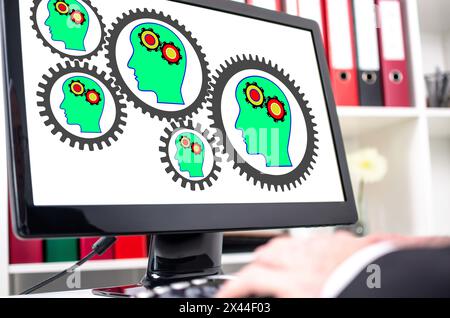 Brainstorming concept shown on a computer screen Stock Photo