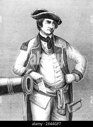 Major Israel Putnam in British uniform, 1758 Stock Photo