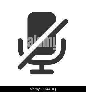 Microphone off glyph vector icon Stock Vector