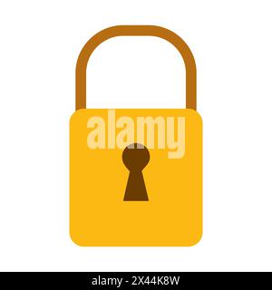Gold Yellow Colored Padlock Icon Stock Vector