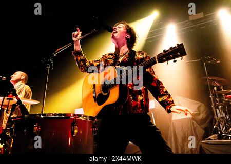 Milano, Italy. 15th Jan, 2024. Frederik Rabe of Giant Rooks is performing live at Santeria in Milan, Italy, on January 10, 2024. (Photo by Mairo Cinquetti/NurPhoto) Credit: NurPhoto SRL/Alamy Live News Stock Photo