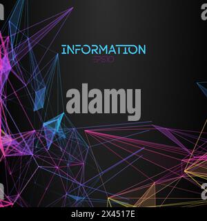 Information technology background. Big data information cloud technology. Future network futuristic background. Stock Vector