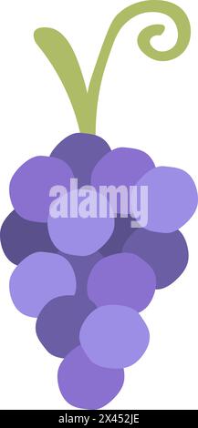 Flat cartoon tasty French wine berry for wine icon Stock Vector