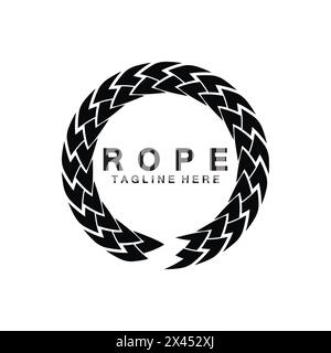 Round circle rope icon symbol Vector isolated on white background. Stock Vector