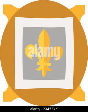 Flat cartoon yellow gold frame gallery art icon Stock Vector
