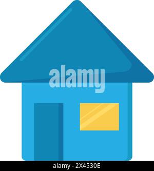 Abstract image of medical facility icon. Shelter house, medical stroked cartoon element for modern and retro design. Simple color vector pictogram iso Stock Vector
