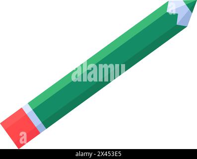 Simple pencil for writing icon. Doctor office tools, medical stroked cartoon element for modern and retro design. Simple color vector pictogram isolat Stock Vector