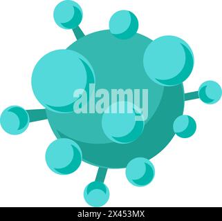 Abstract influenza virus icon. Spherical microorganism, medical stroked cartoon element for modern and retro design. Simple color vector pictogram iso Stock Vector