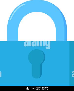 Reliable padlock icon. Storage conditions for medicines, medical stroked cartoon element for modern and retro design. Simple color vector pictogram is Stock Vector