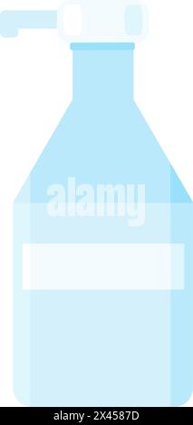 Plastic sanitizer with dispenser. Device for dispensing disinfectant liquid, medical stroked cartoon element for modern and retro design. Simple color Stock Vector
