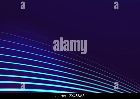 Gradient blue laser glowing abstract background. Futuristic presentation horizontal web banner. Modern tech style. Dynamic graphic template for wallpa Stock Vector